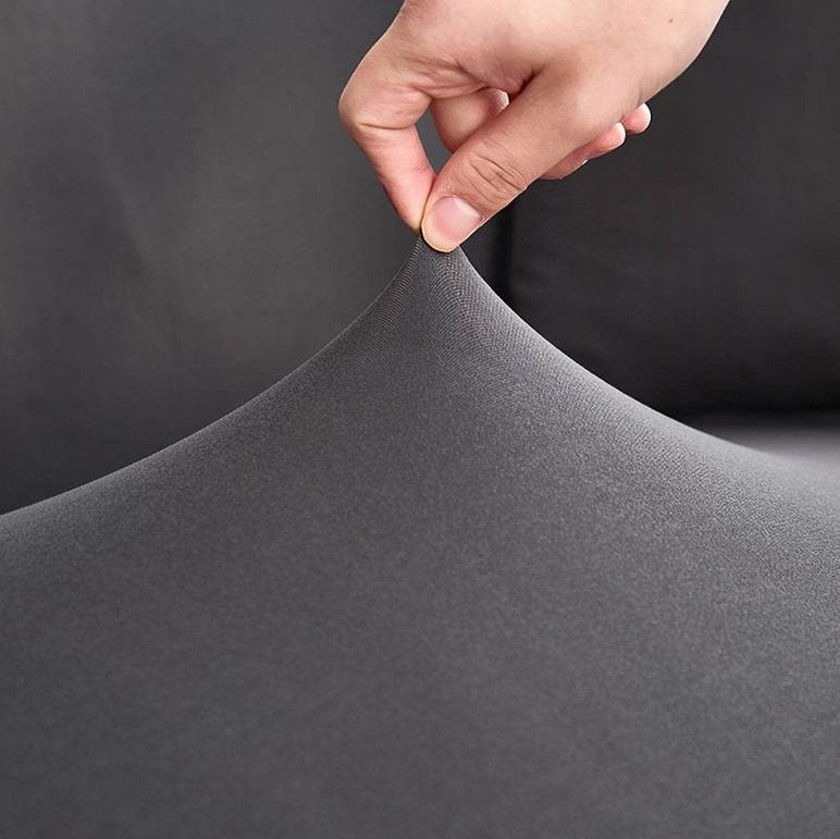 Housse de Fauteuil Club Extensible - Gris Foncé Uni Élégant