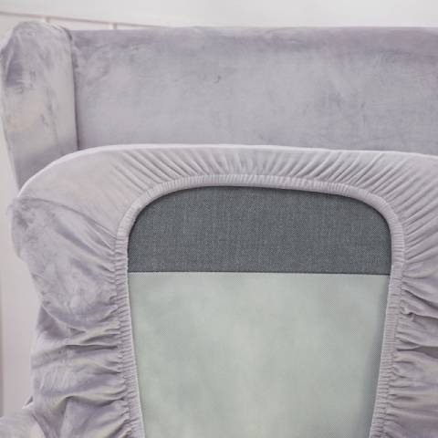Housse de fauteuil à oreilles velours - gris - Élégance et Protection