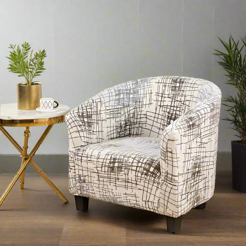 Housse fauteuil club extensible – coloris blanc cassé – modularité et adaptabilité
