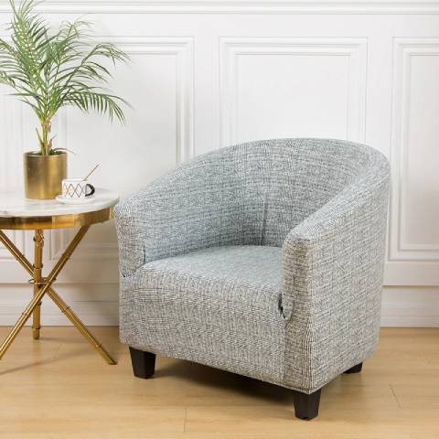 Housse de Fauteuil Club Extensible - Gris Élégant