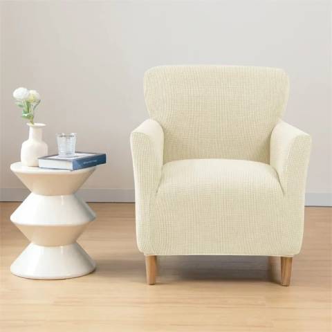 Housse de Fauteuil Crapaud Blanc Cassé - Sobriété et Protection