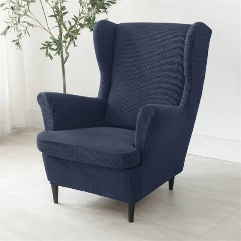 Housse de fauteuil oreiller extensible - bleu marine - Protection et style nordique