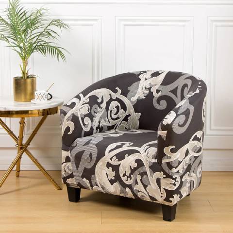 Housse de Fauteuil Club Extensible - Motif Baroque Élégant