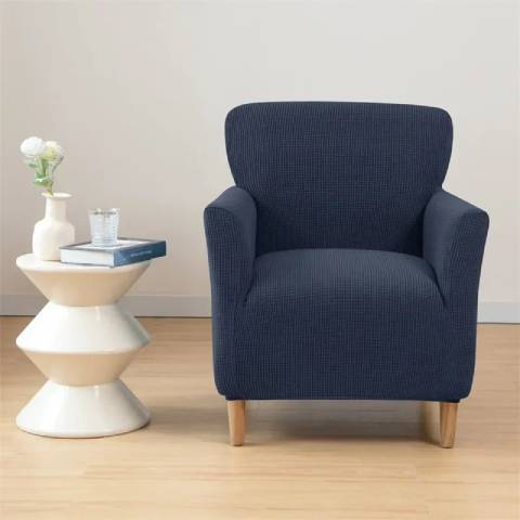 Housse de Fauteuil Crapaud Bleu Marine - Sobriété et Protection