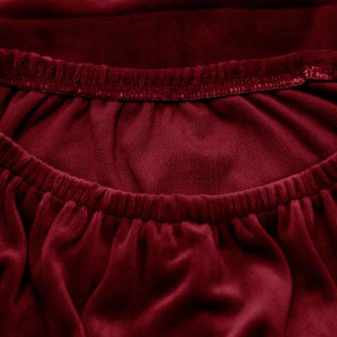 Housse de fauteuil à oreilles velours - Rouge Bordeaux - Élégance et Protection