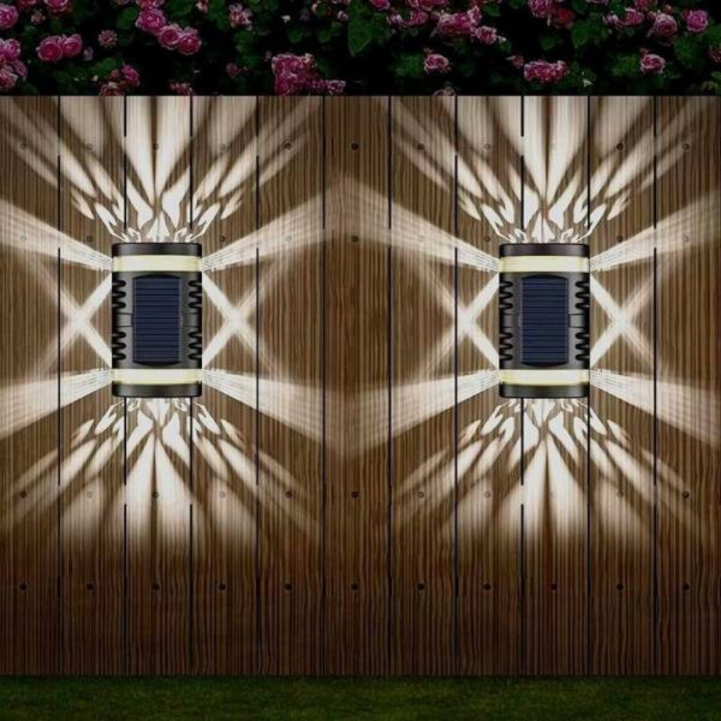 Lampe solaire extérieur murale jaune – idéale pour jardin et terrasse