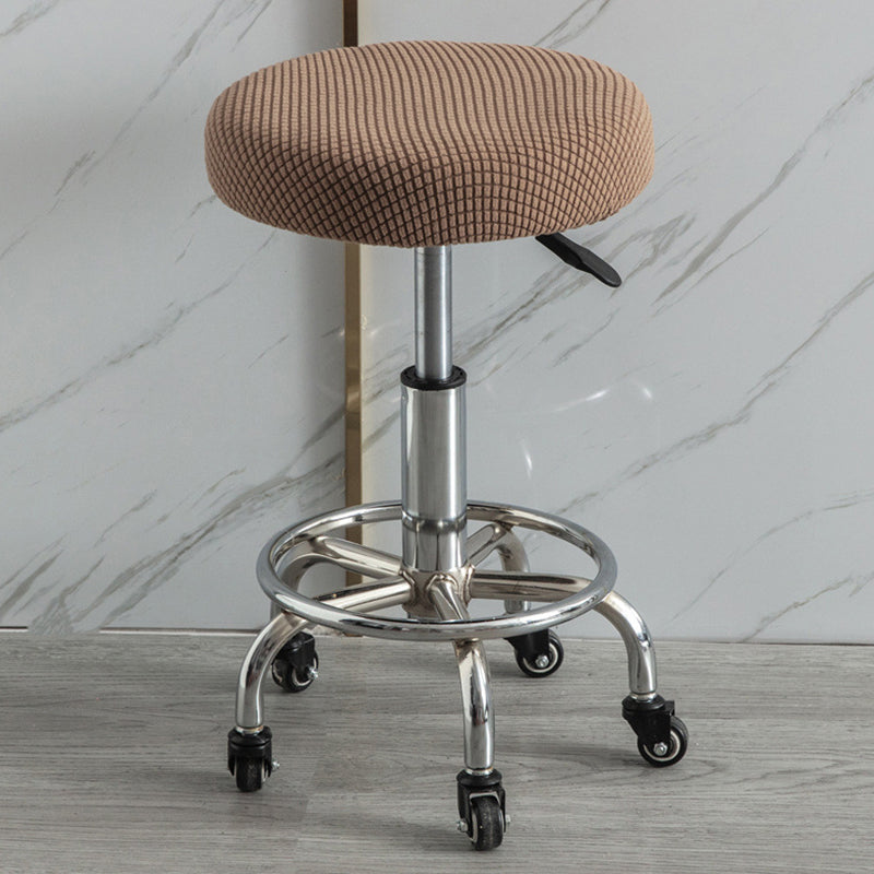 Housse de Tabouret de Bar Elastique Ronde - Brun