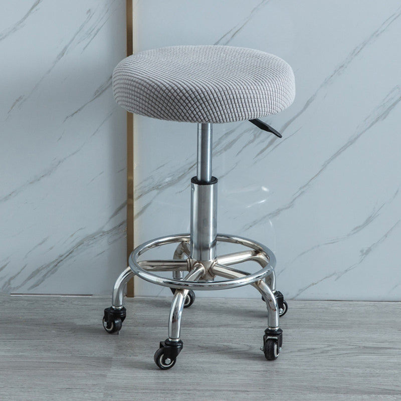 Housse de Tabouret de Bar Elastique Ronde - Gris clair