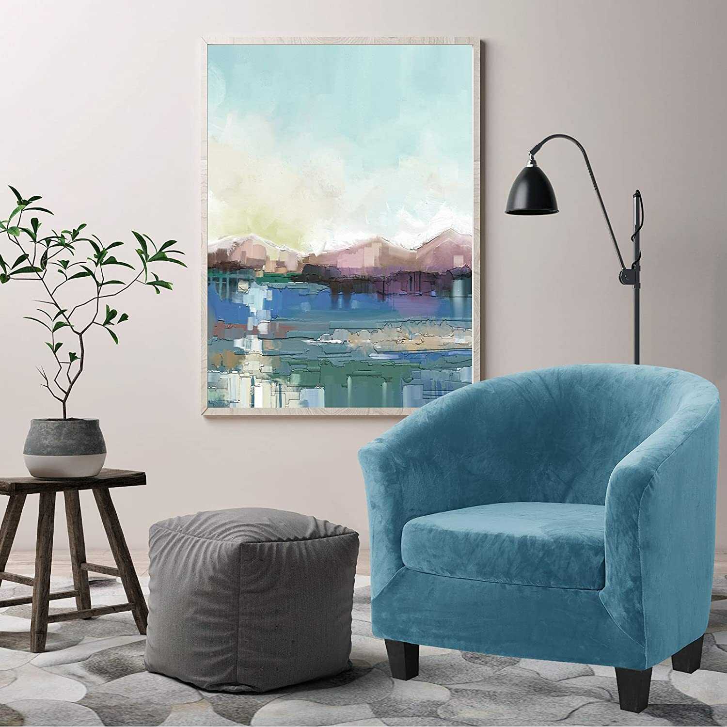 Housse de Fauteuil Velours - Ciel