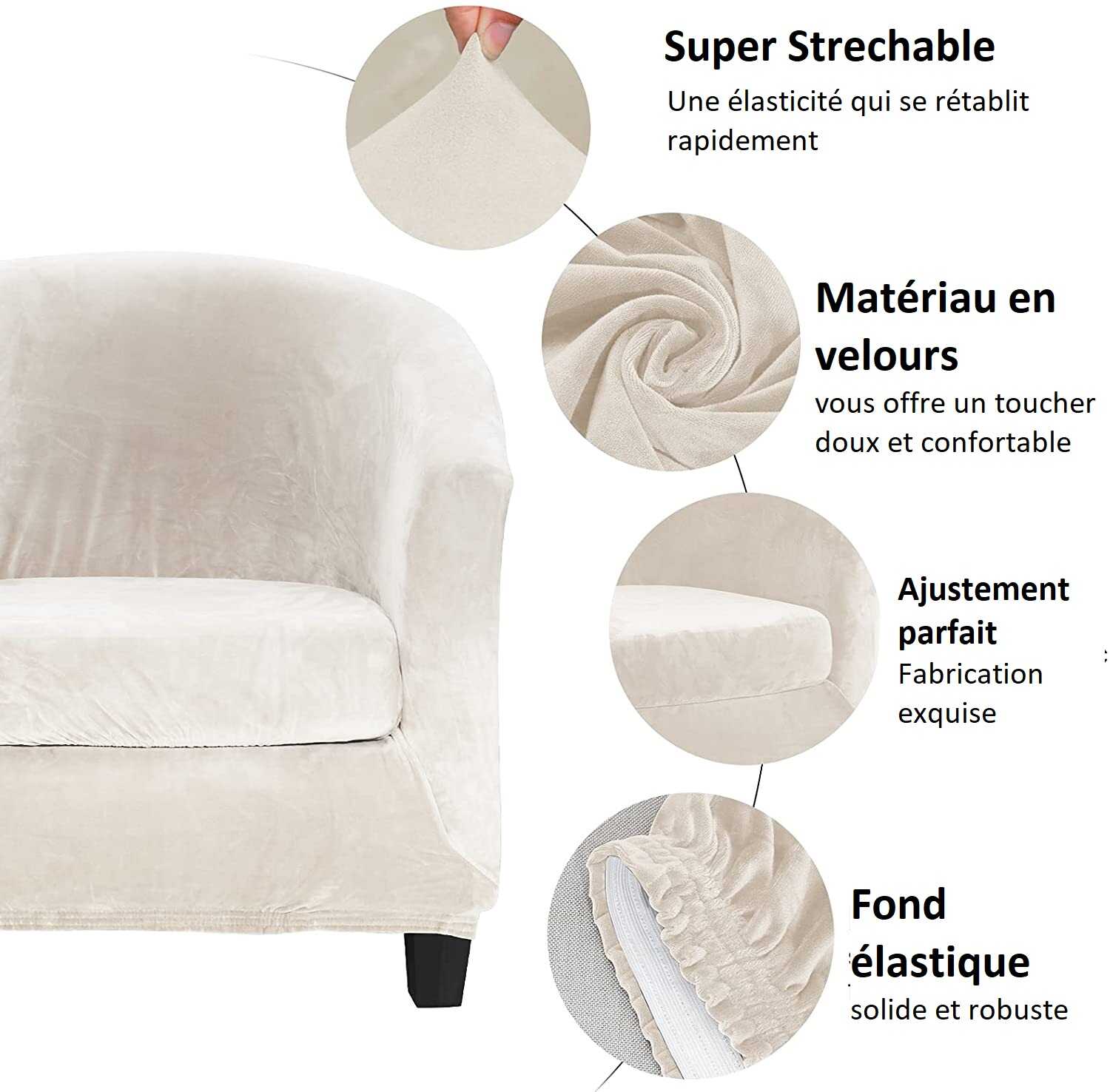 Housse de Fauteuil Velours - Blanche Neige