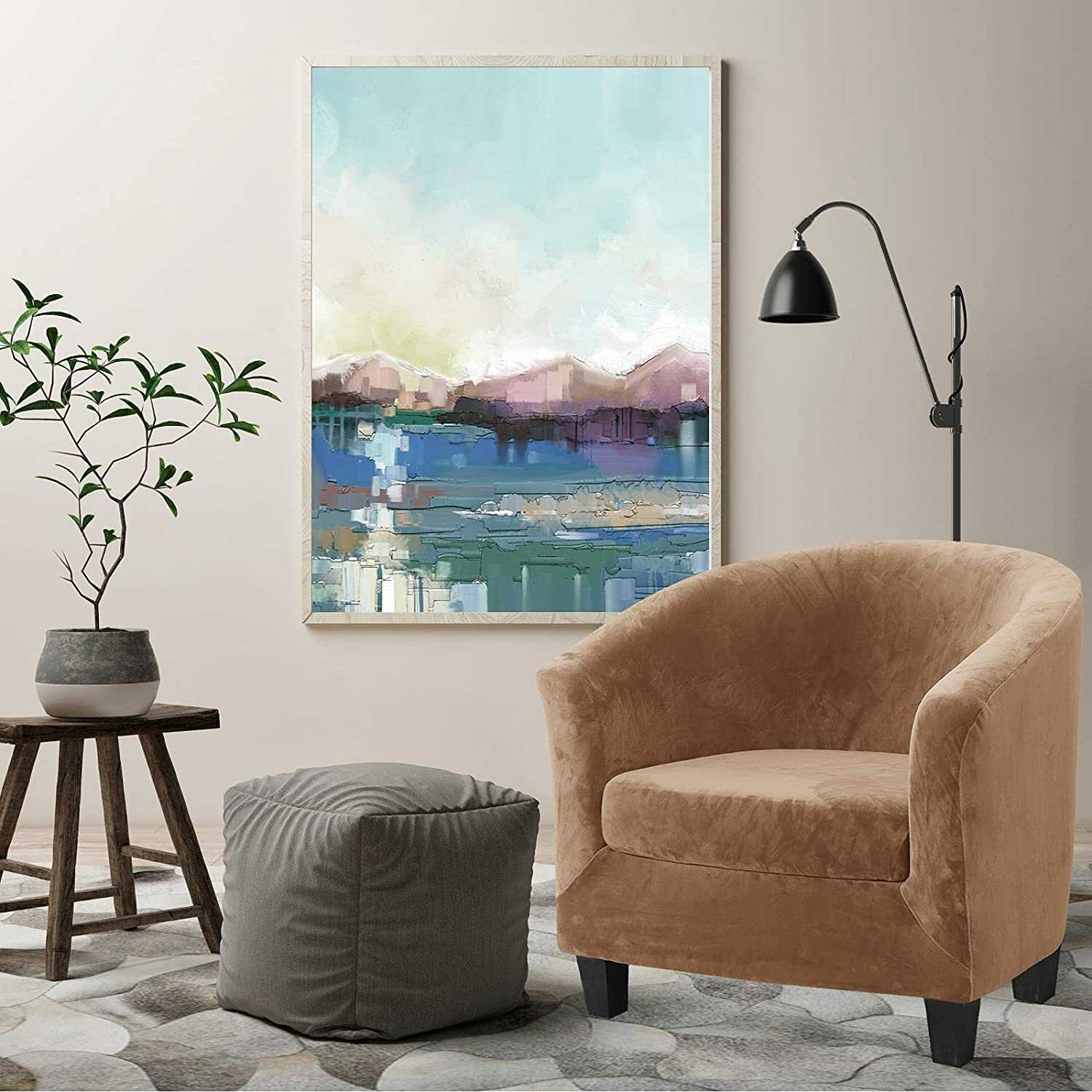 Housse de Fauteuil en Velours - Marron