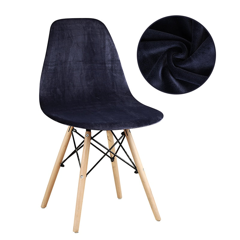 Housse de Chaise <br/> Scandinave Velours - Bleu Royal - HousseDecor