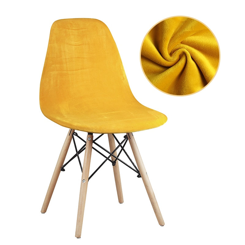 Housse de Chaise <br/> Scandinave Velours - Jaune - HousseDecor