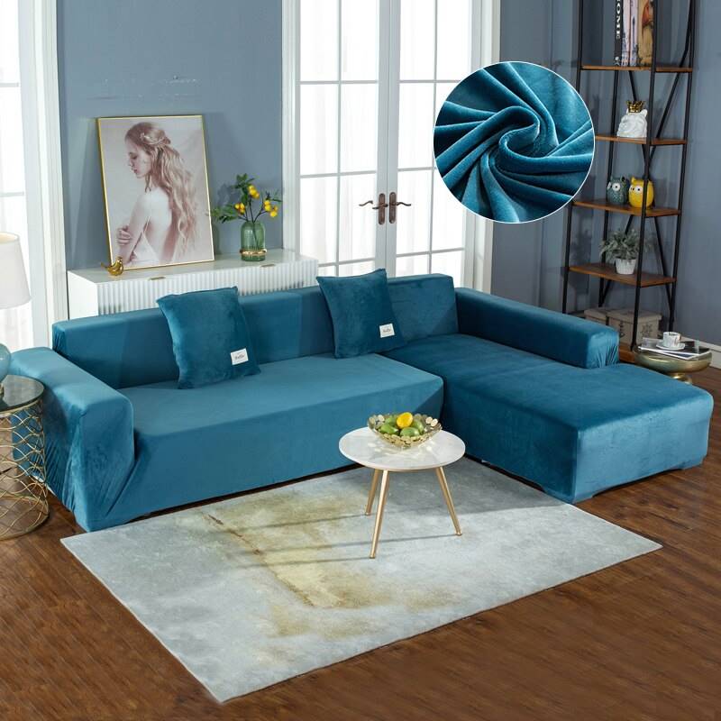 Housse de Canapé d'Angle <br/> Velours - Royal