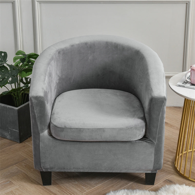 Housse de Fauteuil Velours - Gris - HousseDecor