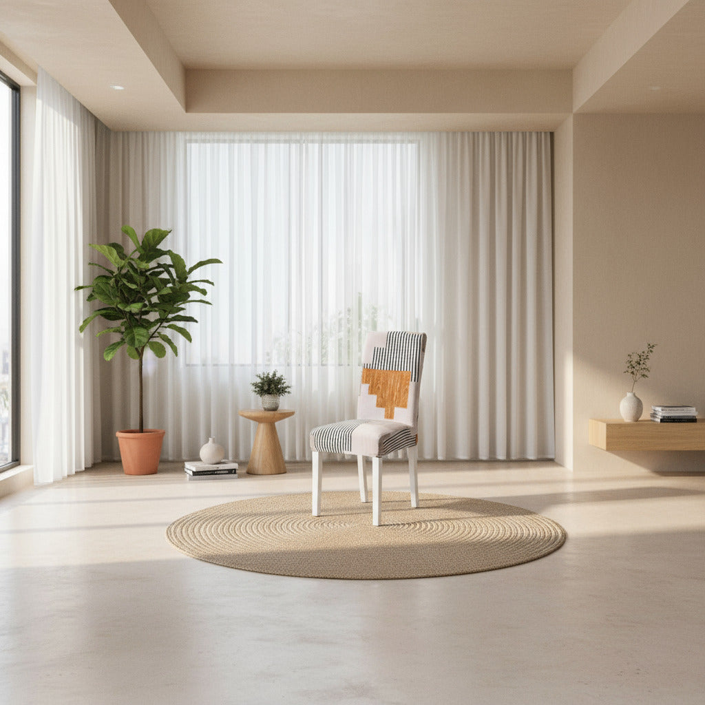 Housse-de-chaise grand dossier en tissu épais - design moderne