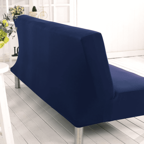 Housse design bleu foncé pour clic-clac avec pieds en métal
