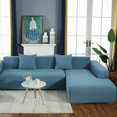 Housse de Canapé d'Angle - Bleu - HousseDecor