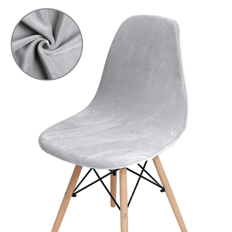 Housse de chaise scandinave velours gris - Housse de chaise velours - HousseDecor