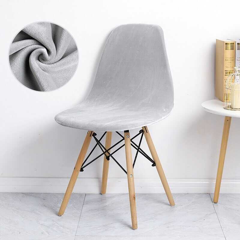Housse de chaise scandinave velours gris - Housse de chaise velours - HousseDecor