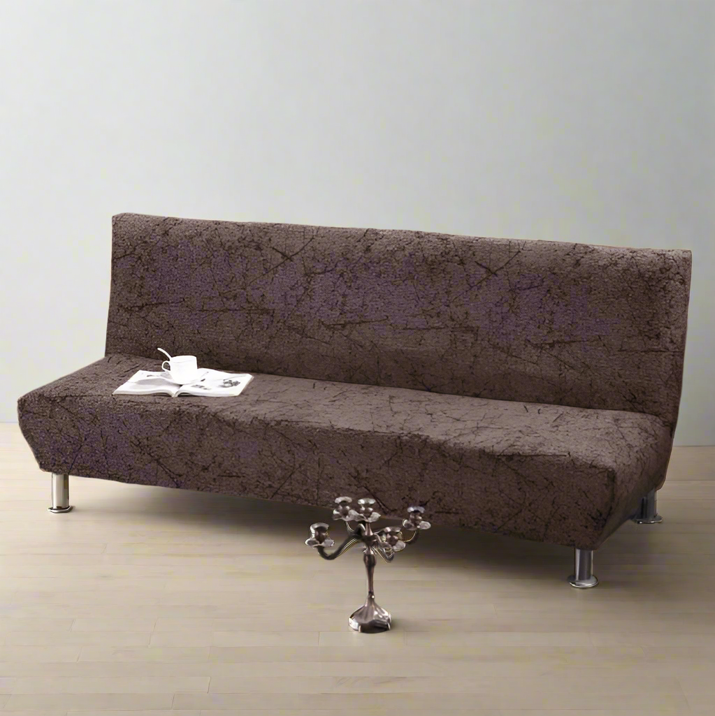 Housse clic clac marron foncé avec motif naturel nervuré