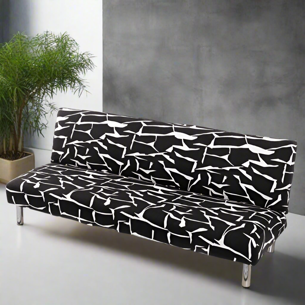 Housse clic clac noire à motifs graphiques blancs modernes