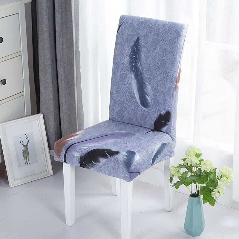 Housse de Chaise Extensible Motif Plumes – Élégance Naturelle & Protection Universelle