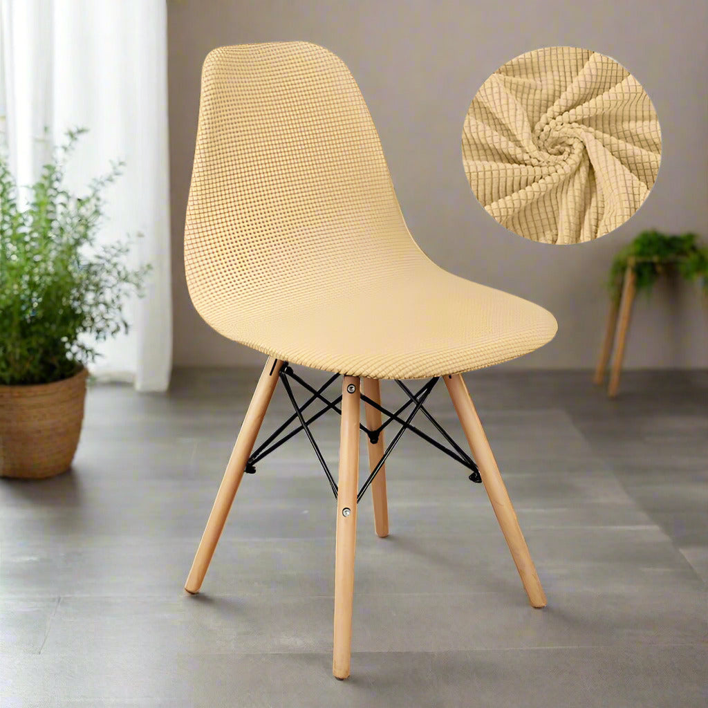 Housse de Chaise Scandinave Universelle — coloris Beige - Housse Lavable et Confortable