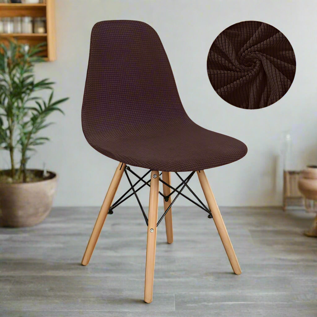Housse Chaise Scandinave — coloris marron — extensible et élastique