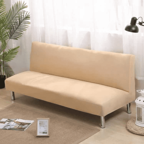 Housse extensible pour canapé convertible motif beige
