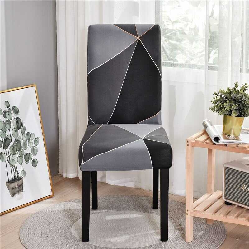 Housse de chaise tissu extensible pour salle à manger - Housse de chaise grand dossier 