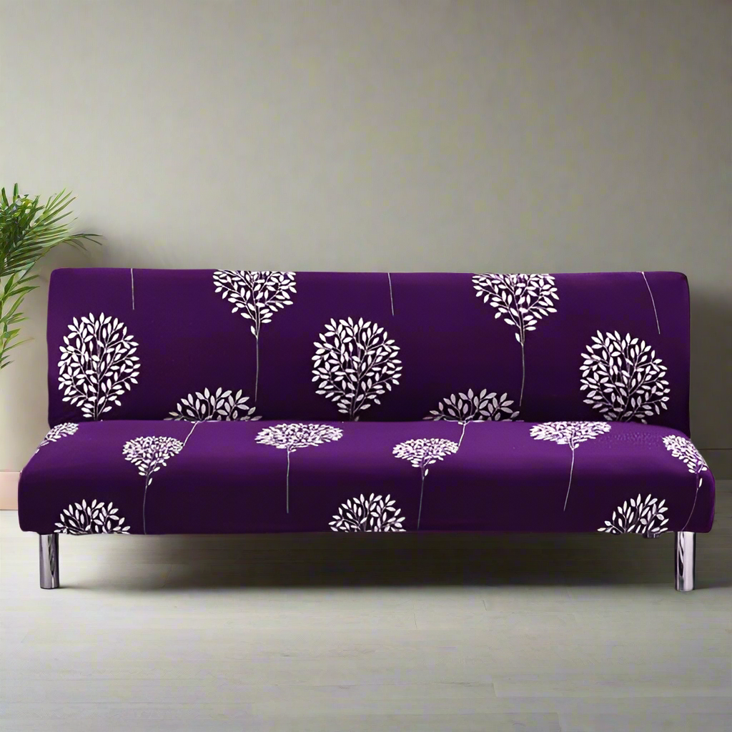 Housse de clic-clac violette à motifs floraux extensible et lavable