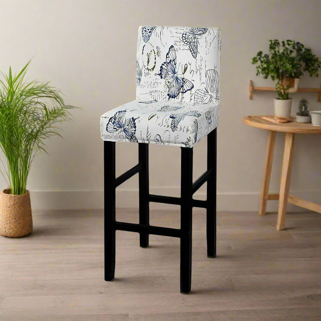 Housse de tabouret bar avec motif papillon - Design élégant et moderne
