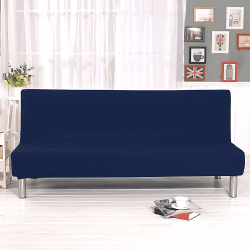 Housse pour clic clac motif moderne bleu marine extensible et lavable