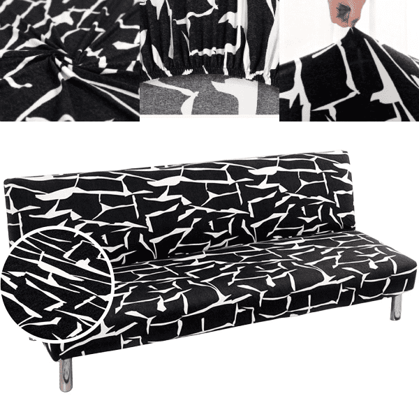Housse pour clic clac noire à motifs graphiques blancs modernes