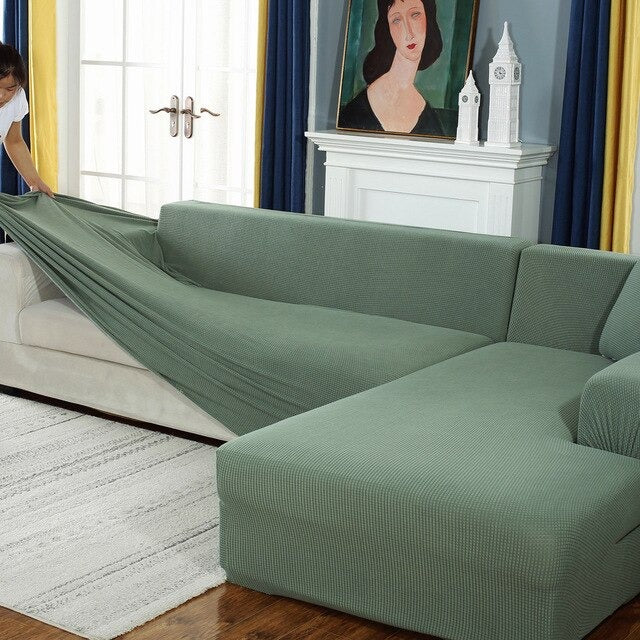 Housse de Canapé d'Angle - Cyan - HousseDecor