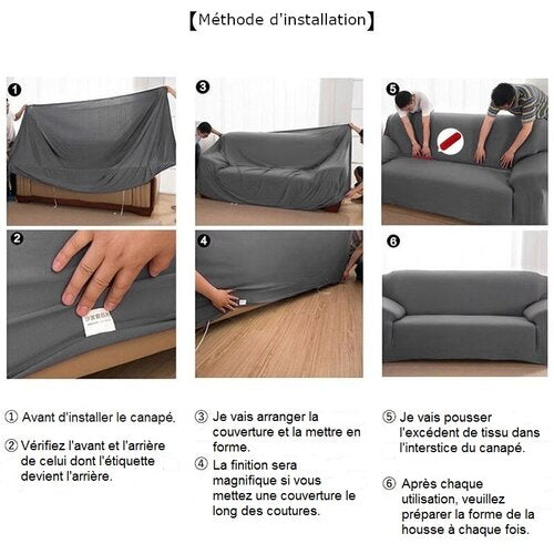 Housse de Canapé d'Angle - Crème - HousseDecor