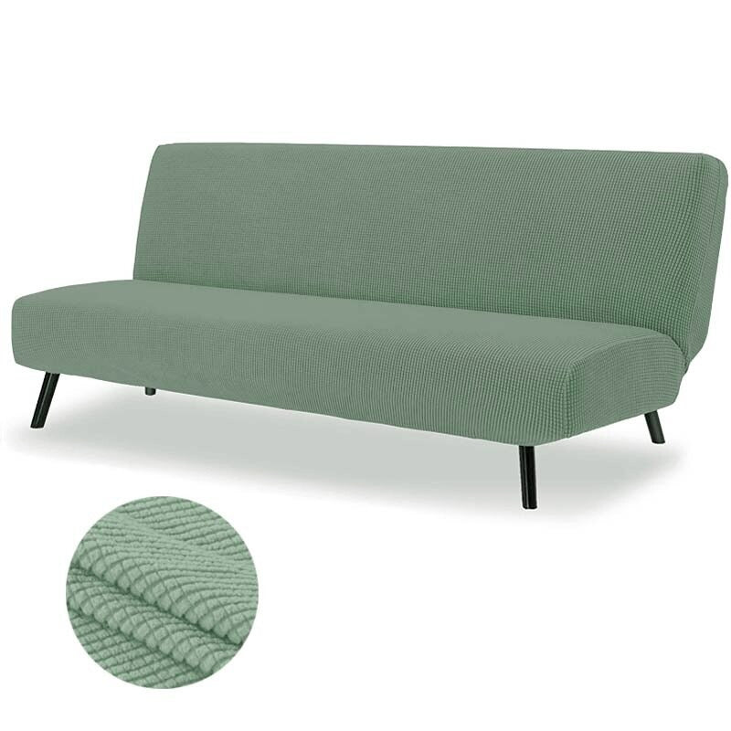 Housse clic clac en tissu polaire sans accoudoir - Housse bz couleur unie pour salon - HousseDecor
