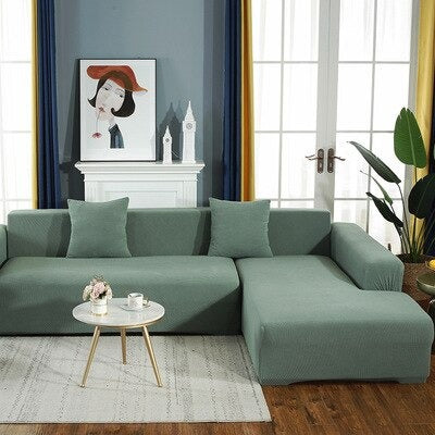 Housse de Canapé d'Angle - Cyan - HousseDecor