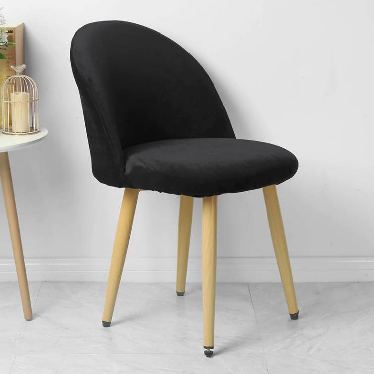 Housse de Chaise <br/> Scandinave Velours - Noir