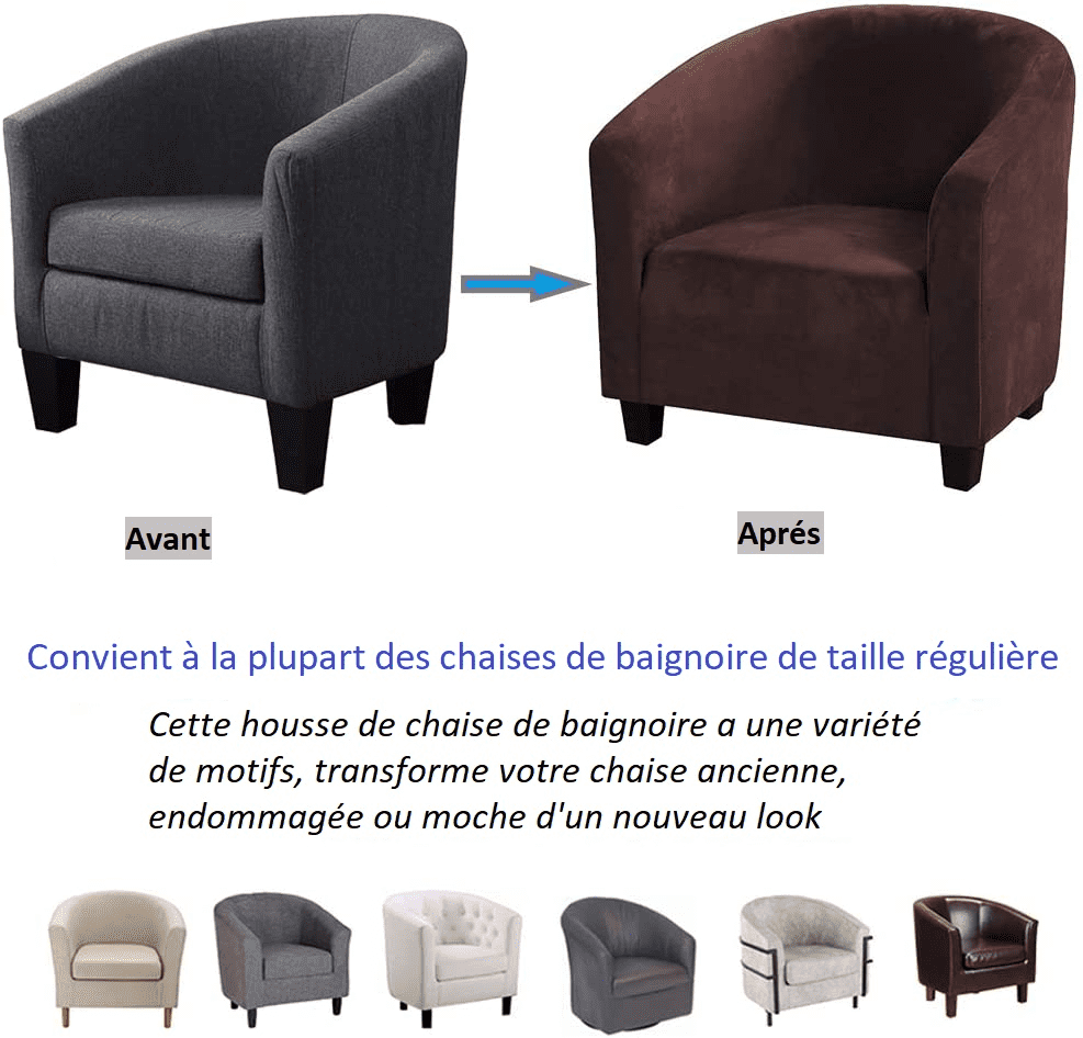 Housse de Fauteuil Universelle en Velours - Marron