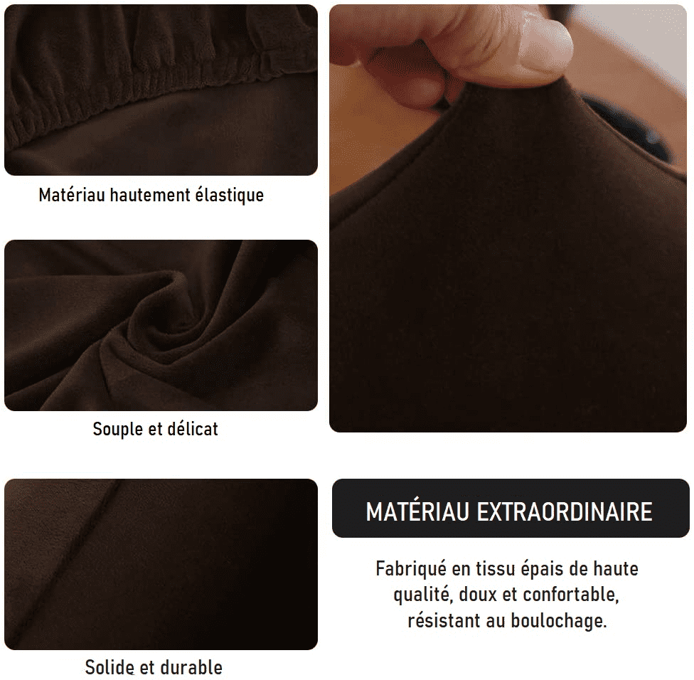 Housse de Fauteuil Universelle en Velours - Marron