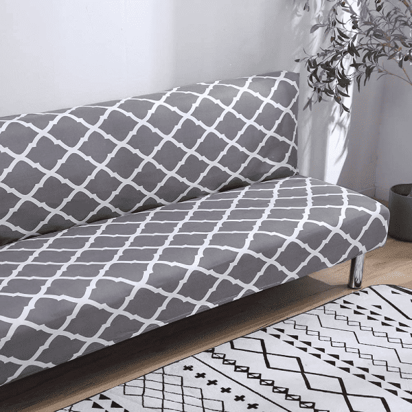 Housse clic-clac et bz motif géométrique gris moderne et design