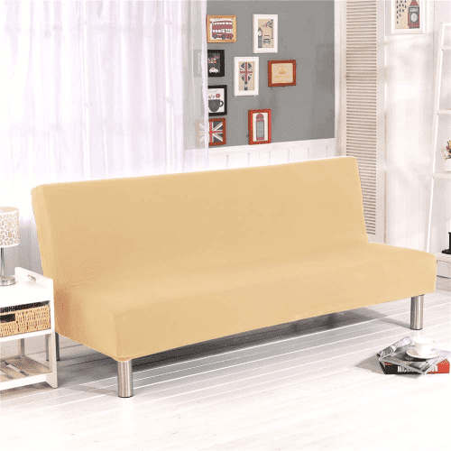 Protection de canapé clic-clac sans accoudoirs avec motif moderne beige