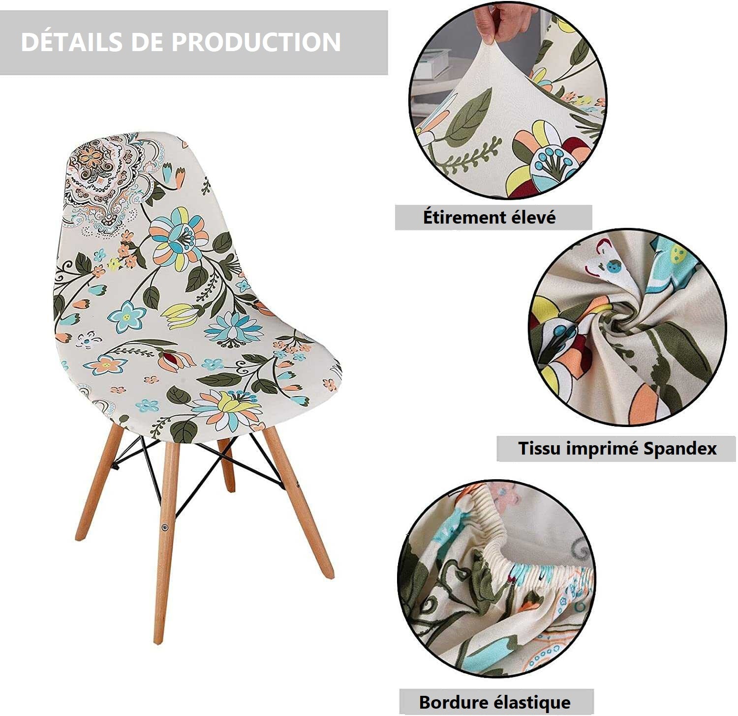 Housse de Chaise <br/> Scandinave - Fleur Blanche