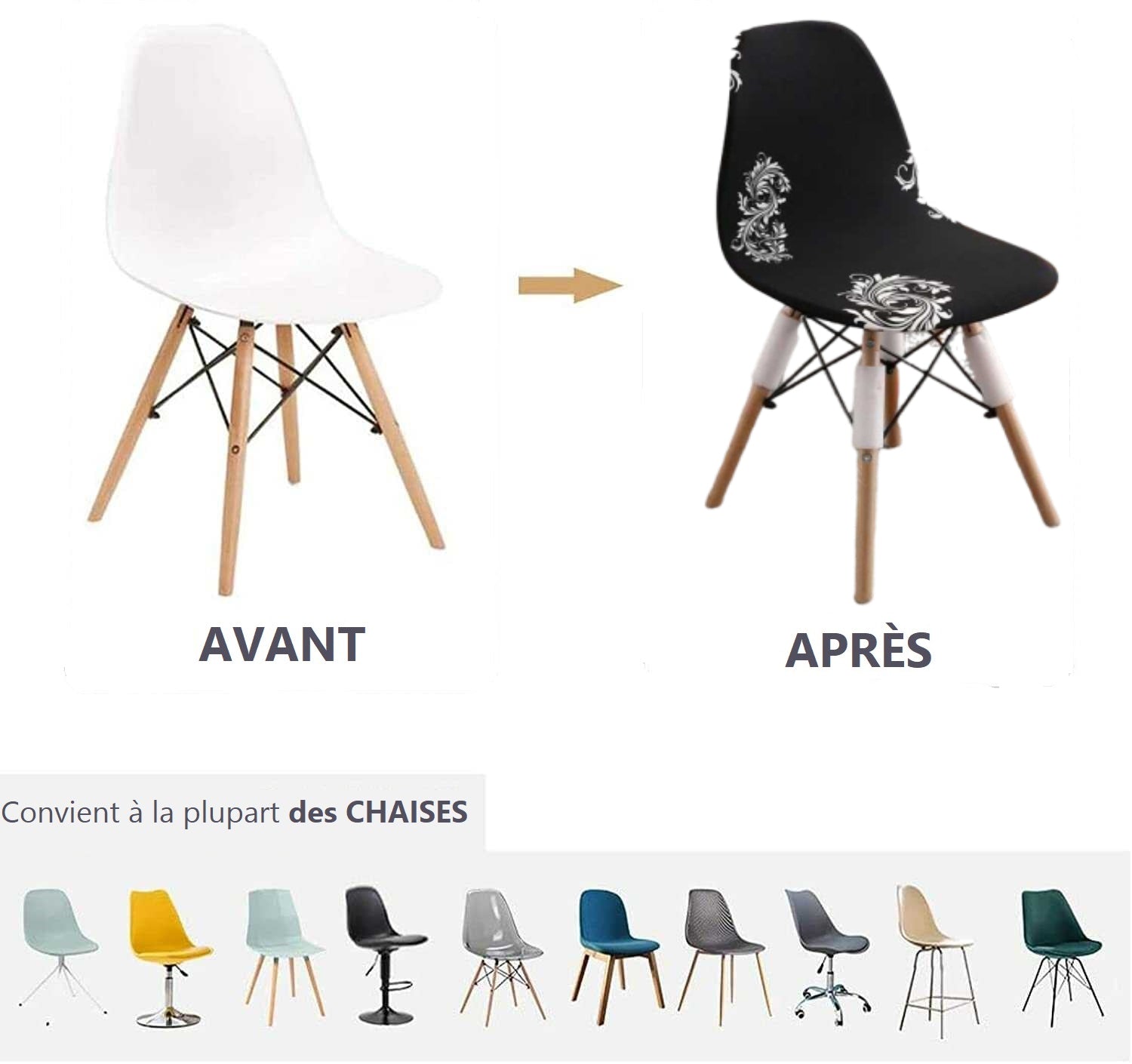 Housse de Chaise <br/> Scandinave - Snow