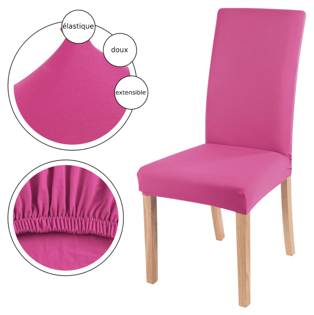 Housse de Chaise Universelle - Rose - HousseDecor
