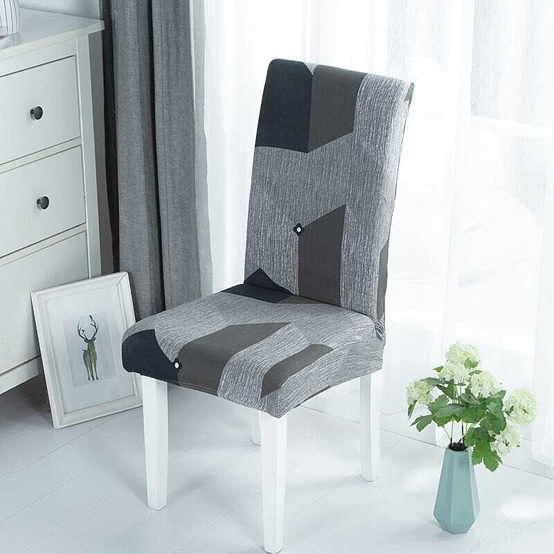 housse de chaise extensible à motifs modernes — coloris gris — style scandinave