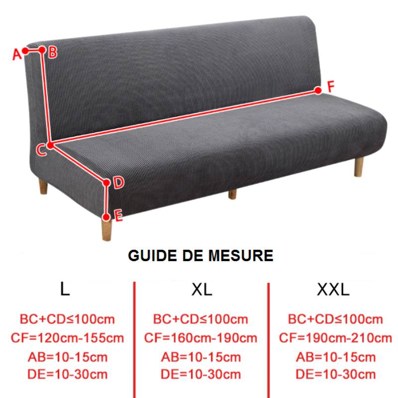 Housse clic clac en tissu polaire ultra-doux - Housse canapé clic clac couleur unie - HousseDecor
