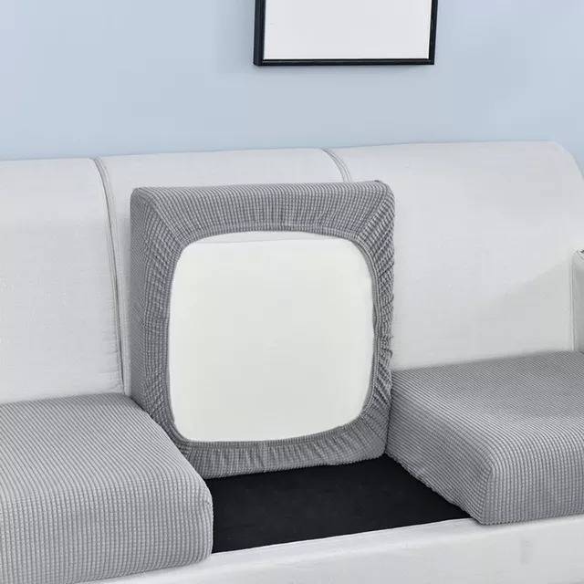 Housse Assise Canapé - Argent, Gris clear, extensible 